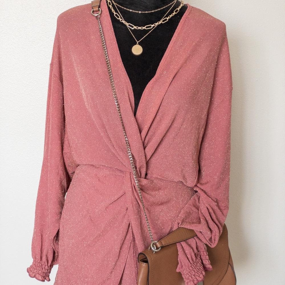 Twist Front Pink Romper